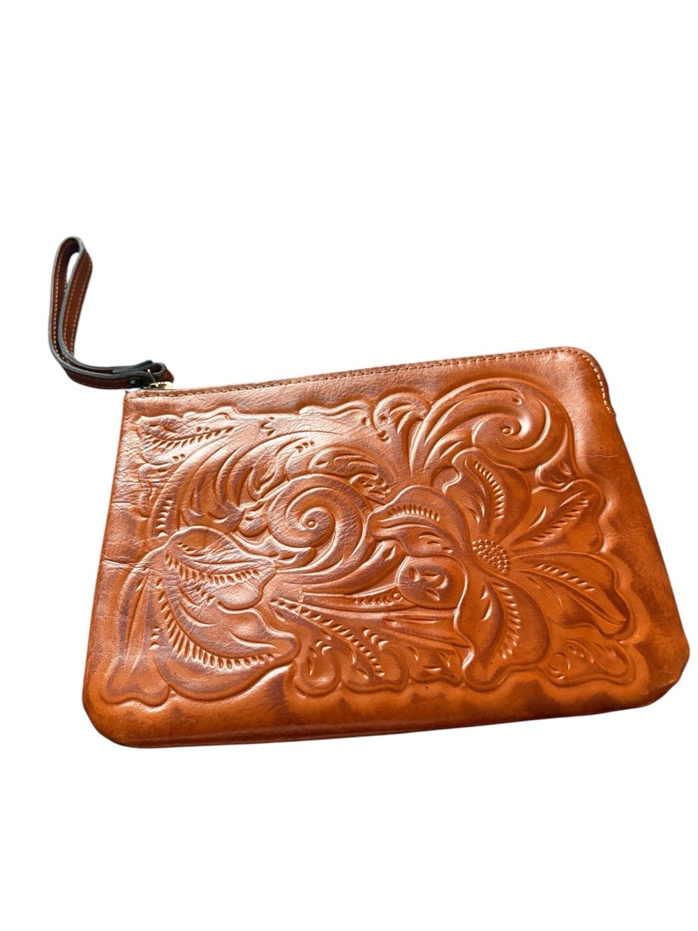 Patricia Nash Cassini Clutch wristlet in British tan leather